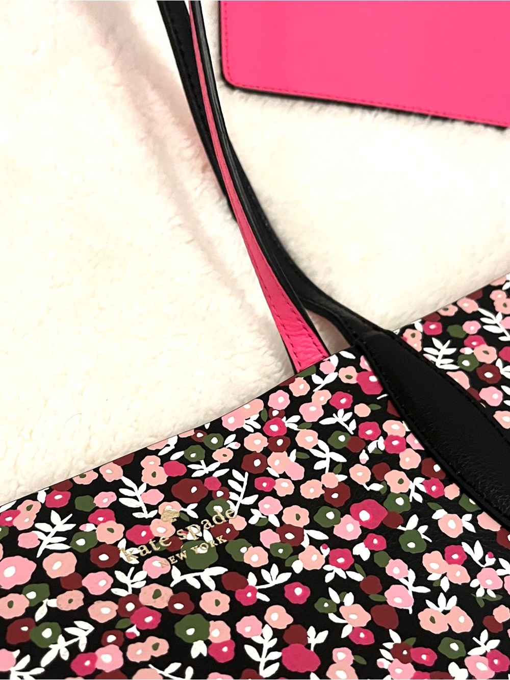 kate spade Pink Floral Tote with Hot Pink Pouch - Picture 2 of 9